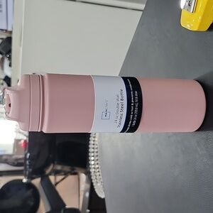 MAINSTAYS PINK 24OZ DOUBLE WALL STAINLESS STEEL BOTTLE